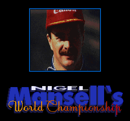 Nigel Mansell's World Championship (Europe) (Gremlins License) Title Screen